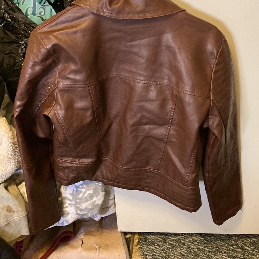 Rule 21 Brown Leather Jacket size Large like new